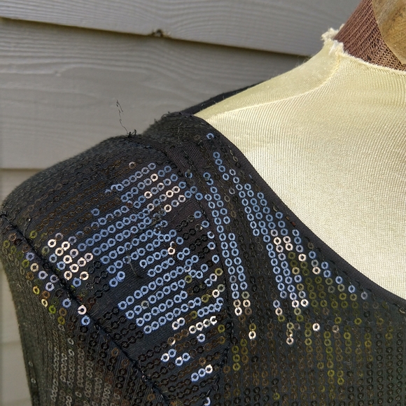 LADY DUTCH HIGH SOCIETY black sequin dress S XS - Picture 10 of 12